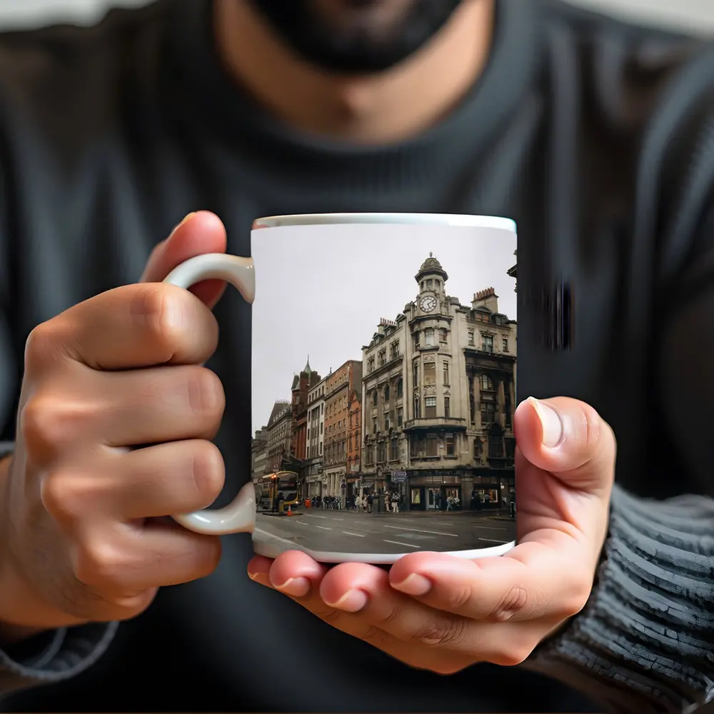 Dublin City Street Victorian Architecture Overcast – Mugs