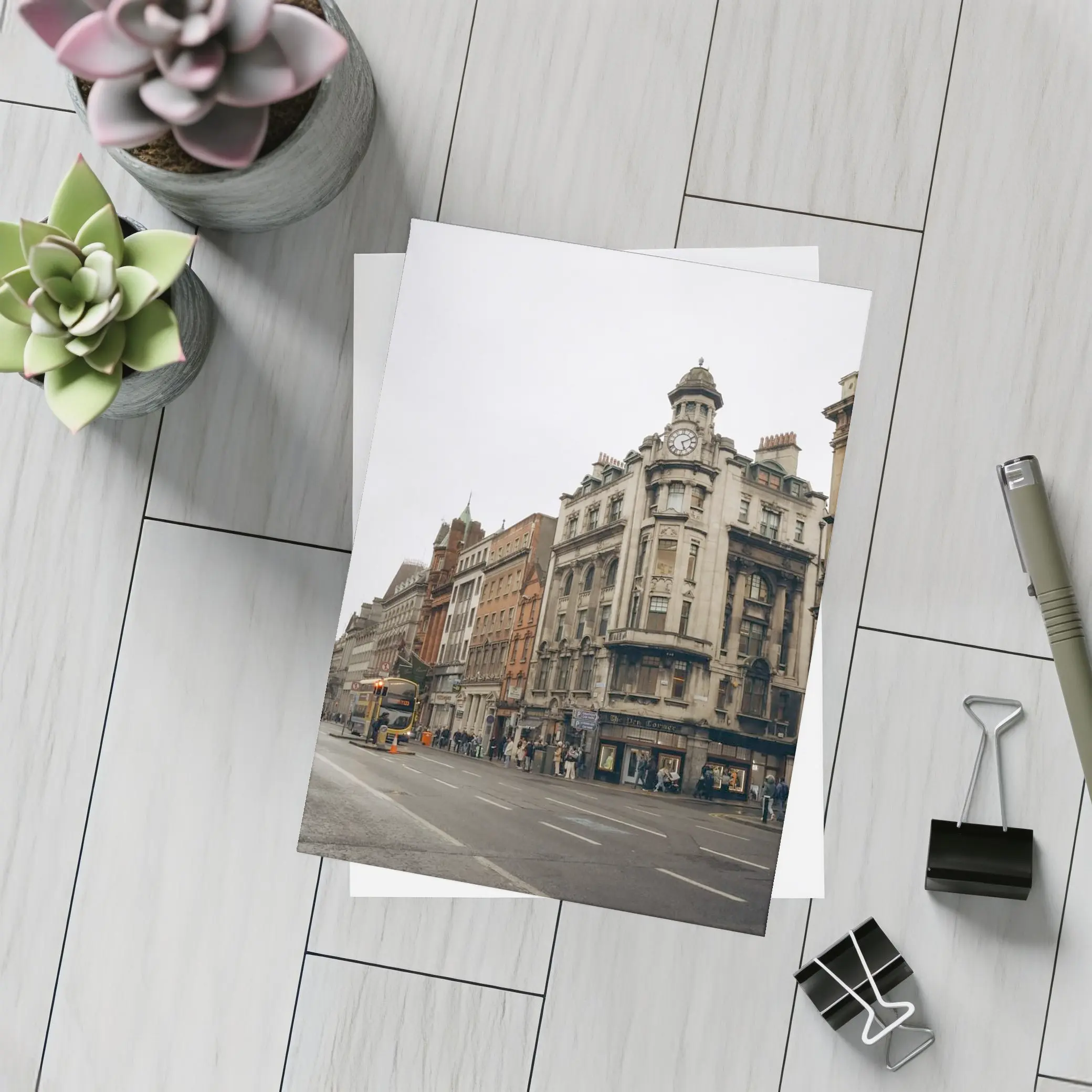 Dublin City Street Victorian Architecture Overcast – Postcards