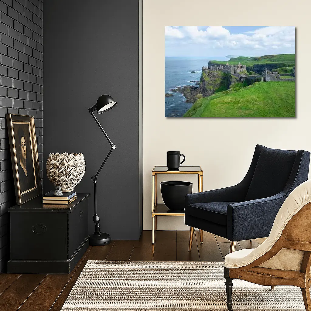 Dunluce Castle Ruins Irish Coastal Cliffs – Wall Art