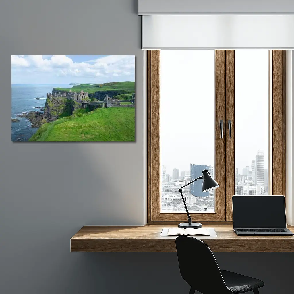 Dunluce Castle Ruins Irish Coastal Cliffs – Wall Art