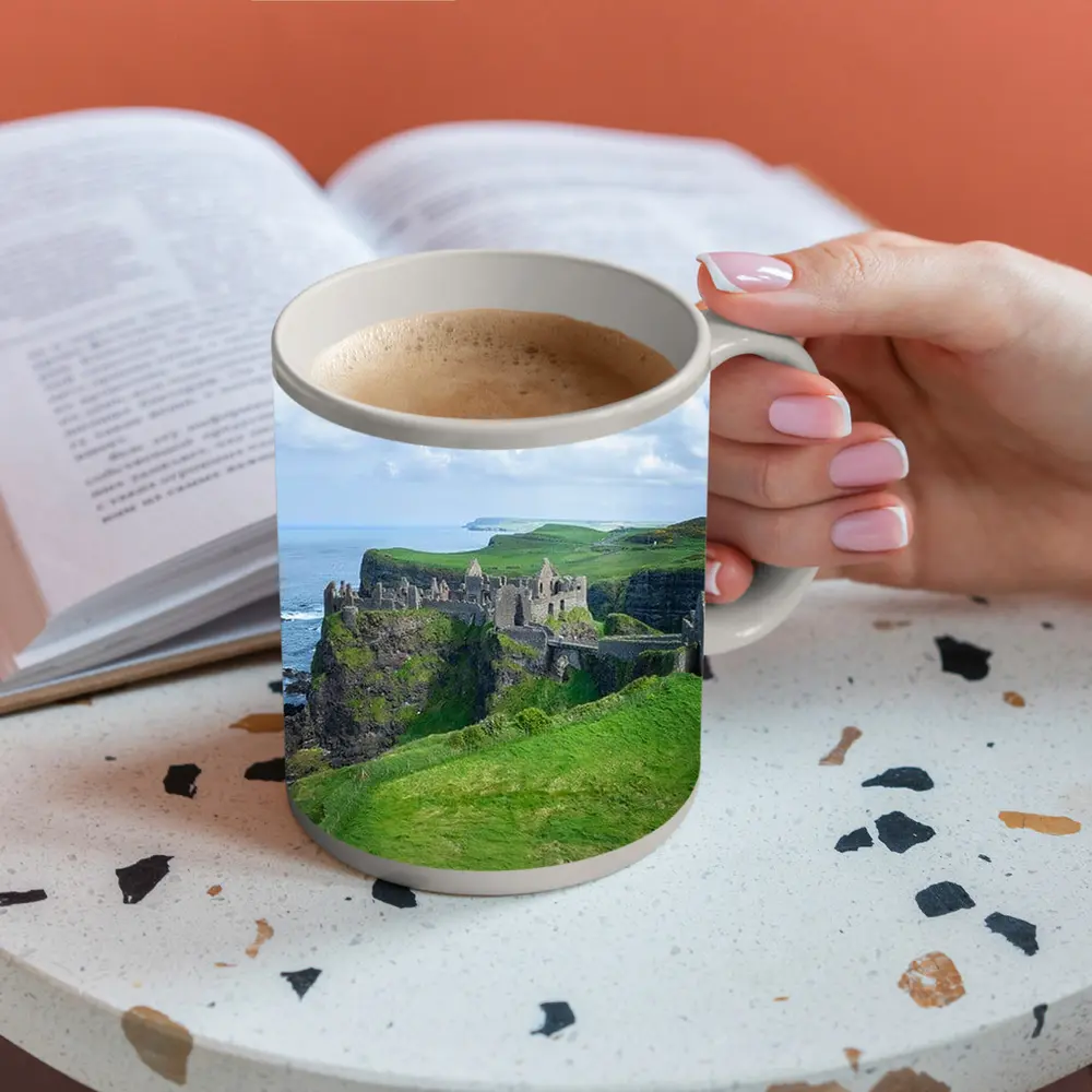 Dunluce Castle Ruins Irish Coastal Cliffs – Mugs