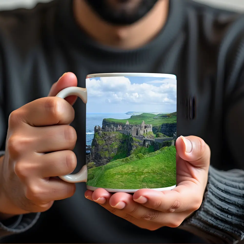 Dunluce Castle Ruins Irish Coastal Cliffs – Mugs