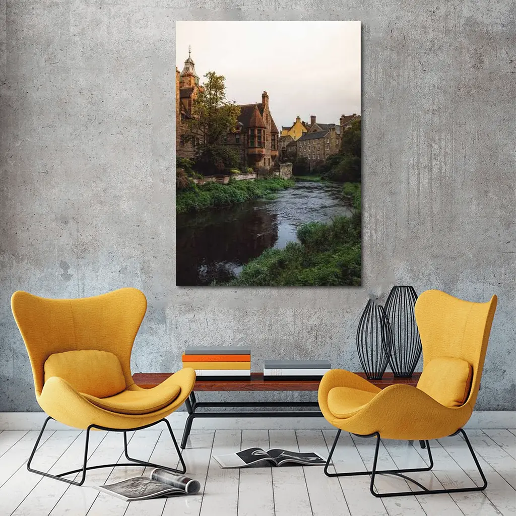 Dean Village River Edinburgh Scotland Stone Buildings – Wall Art