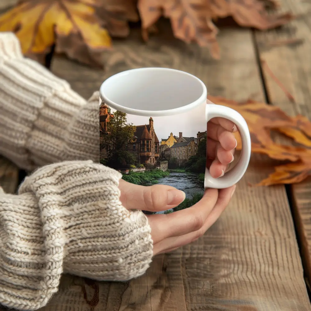 Dean Village River Edinburgh Scotland Stone Buildings – Mugs