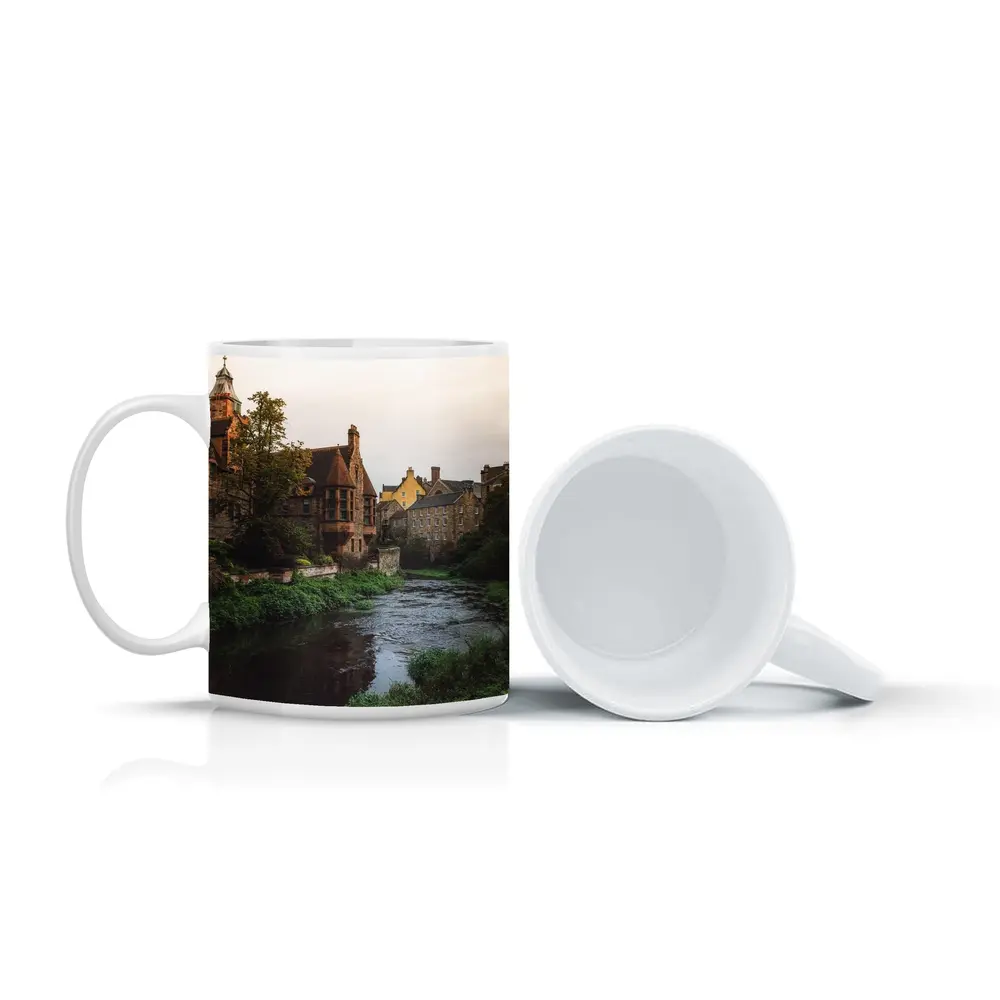 Dean Village River Edinburgh Scotland Stone Buildings – Mugs