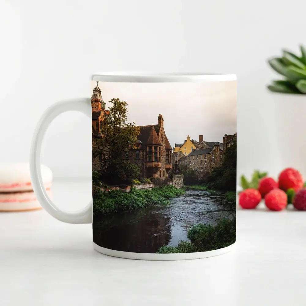 Dean Village River Edinburgh Scotland Stone Buildings – Mugs