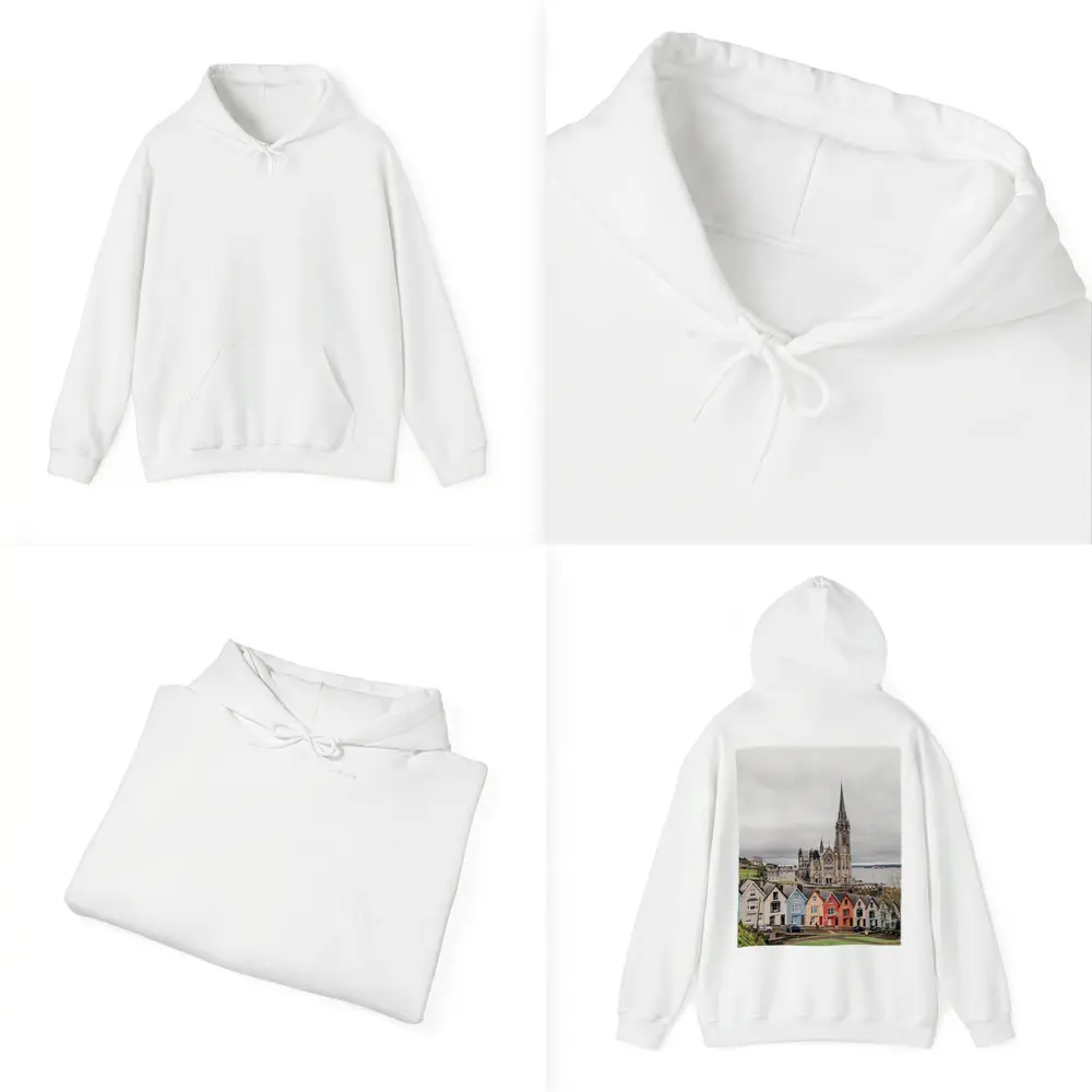 Cobh Ireland Colorful Houses Cathedral View – Hoodies