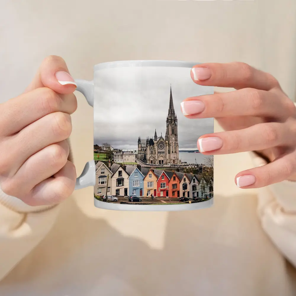 Cobh Ireland Colorful Houses Cathedral View – Mugs