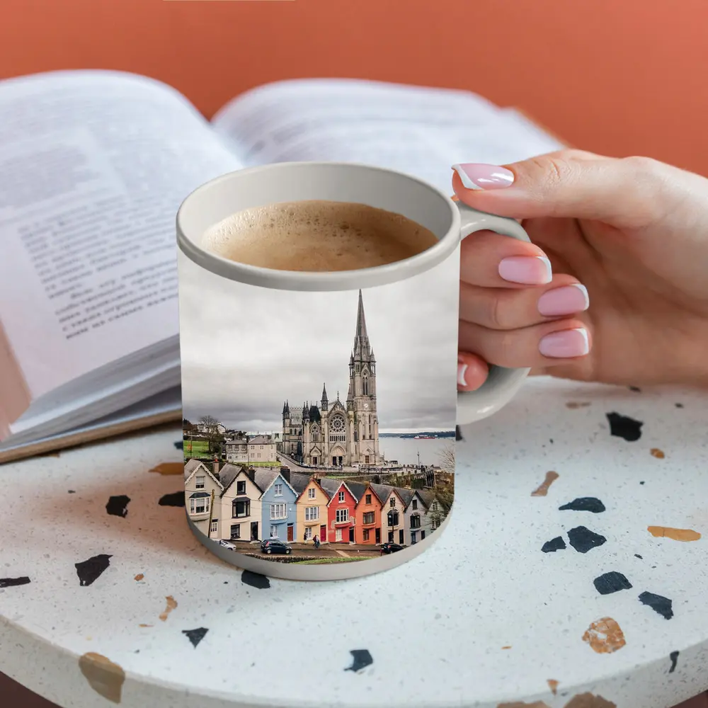 Cobh Ireland Colorful Houses Cathedral View – Mugs