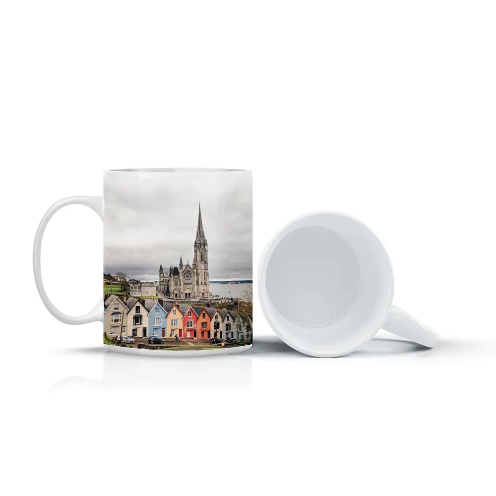 Cobh Ireland Colorful Houses Cathedral View – Mugs
