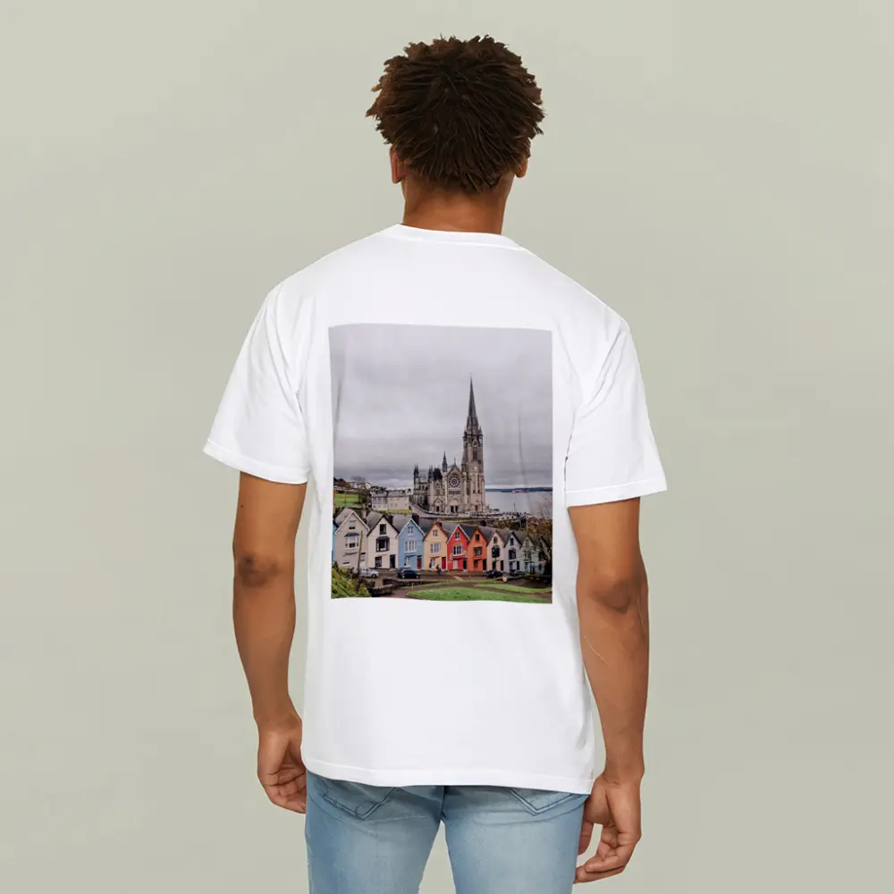 Cobh Ireland Colorful Houses Cathedral View – T-Shirts
