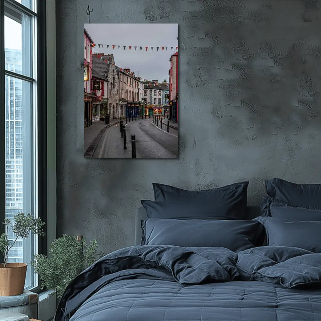 Irish Town Street with Colorful Shopfronts – Wall Art