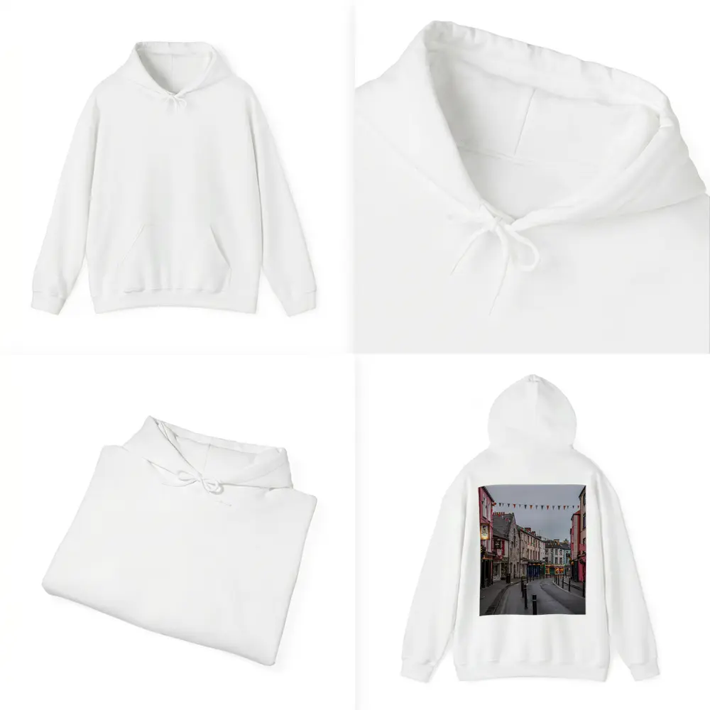 Irish Town Street with Colorful Shopfronts – Hoodies