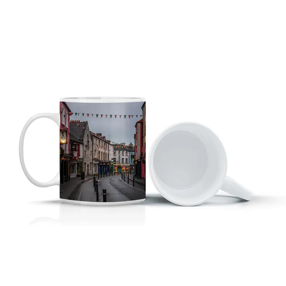 Irish Town Street with Colorful Shopfronts – Mugs