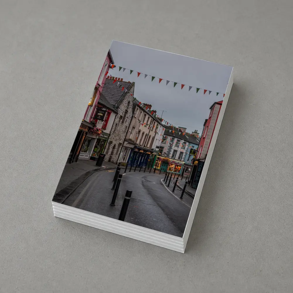 Irish Town Street with Colorful Shopfronts – Postcards