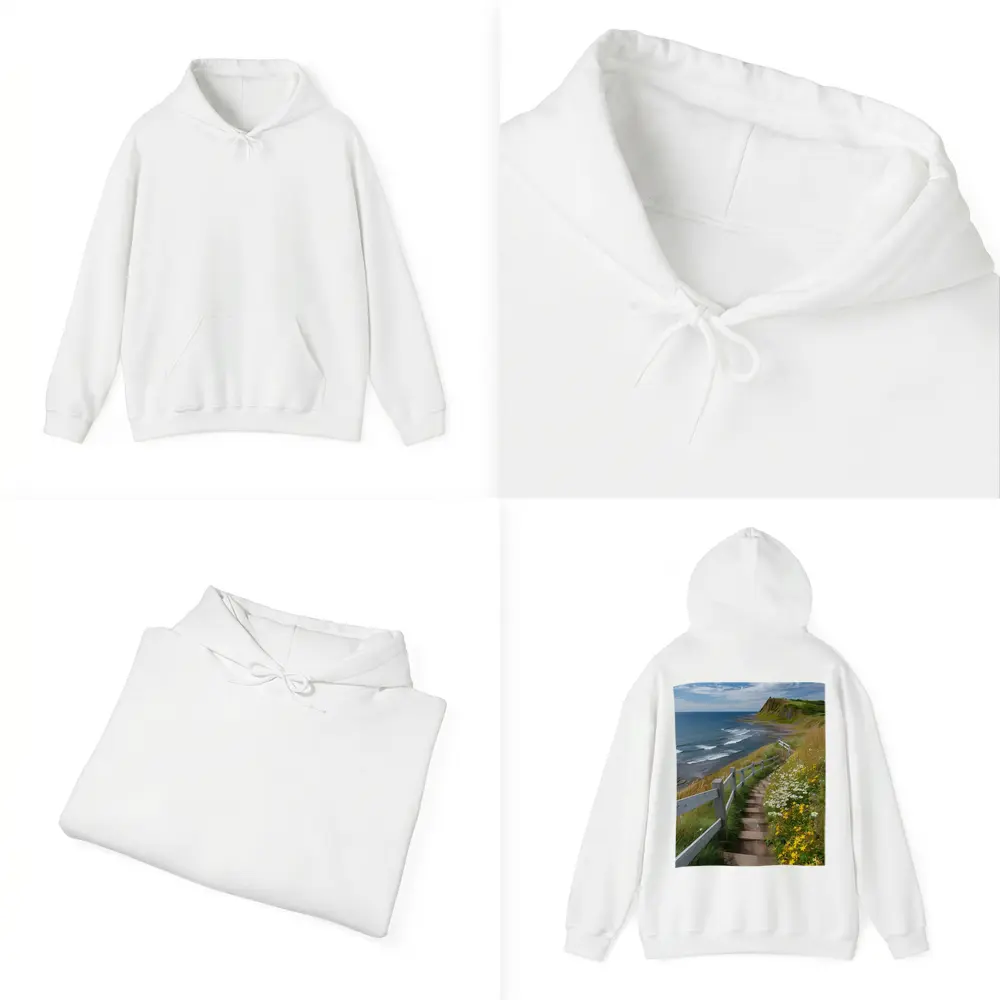Coastal Cliffside Path Wildflowers Ocean View – Hoodies