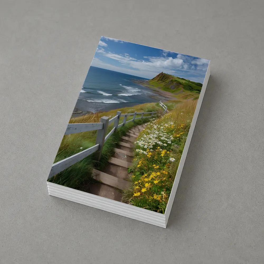 Coastal Cliffside Path Wildflowers Ocean View – Postcards