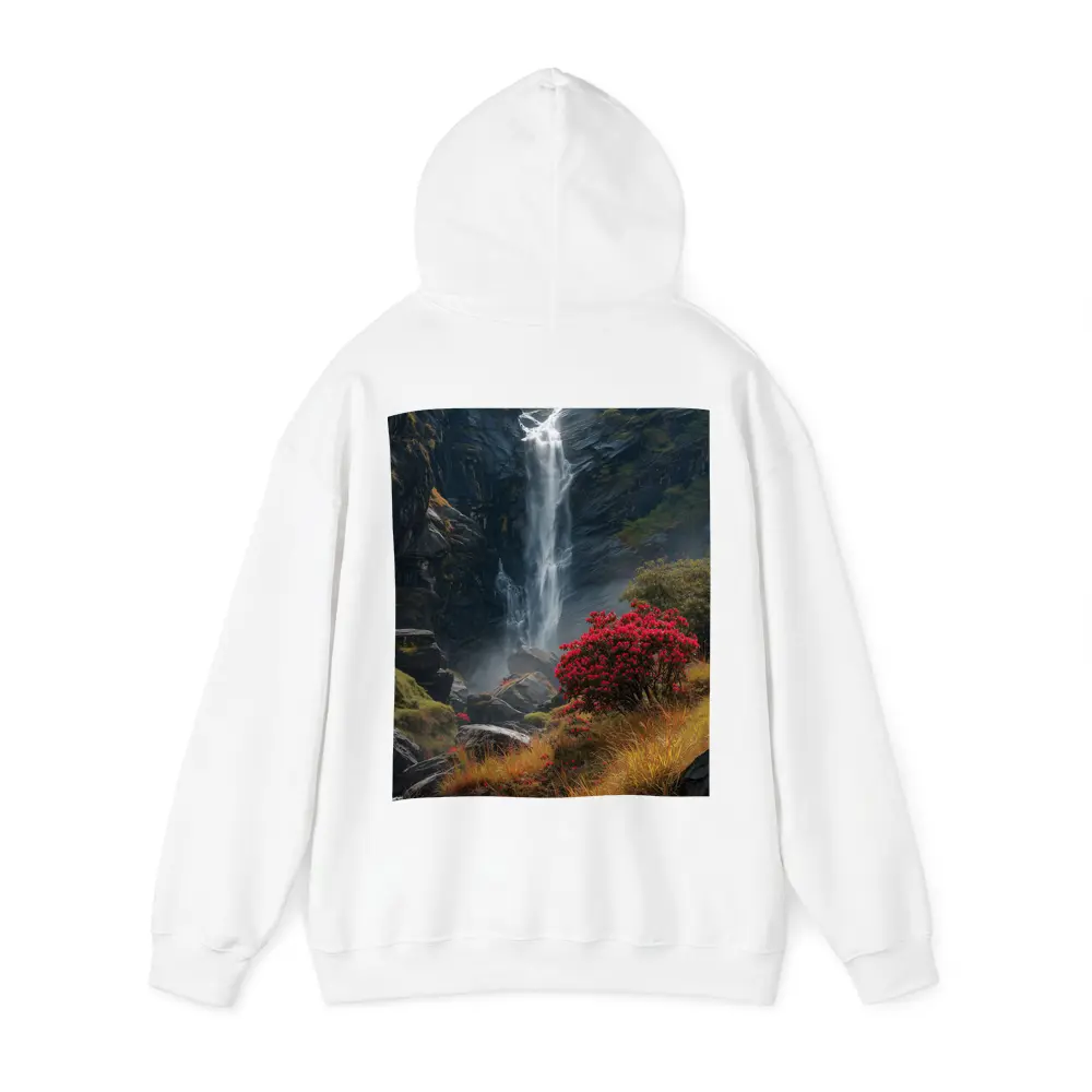 Waterfall Cascading Through Rocky Mountain Gorge – Hoodies