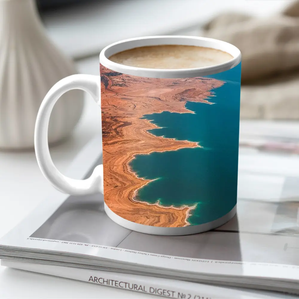 Dead Sea Aerial View Desert Coast – Mugs