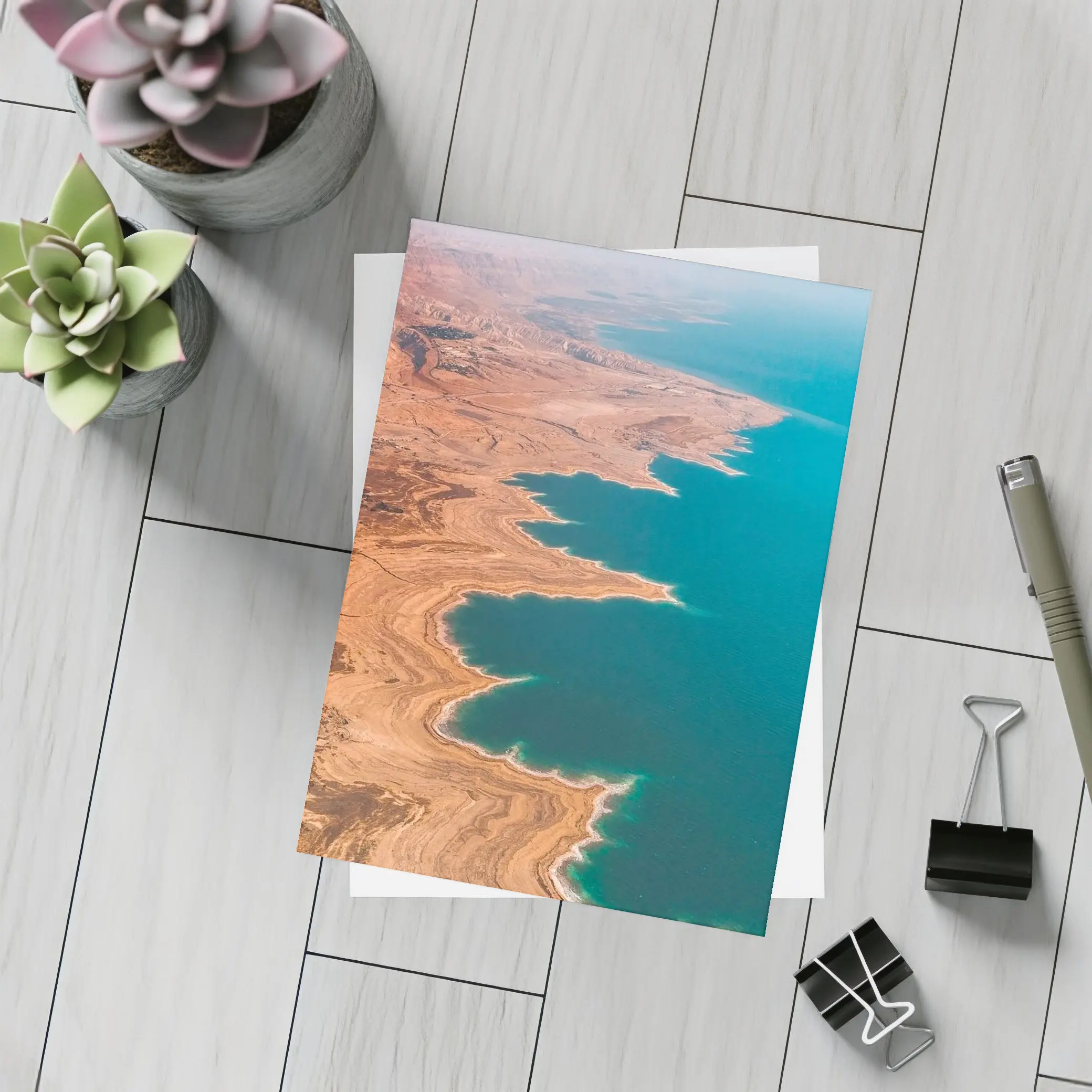 Dead Sea Aerial View Desert Coast – Postcards