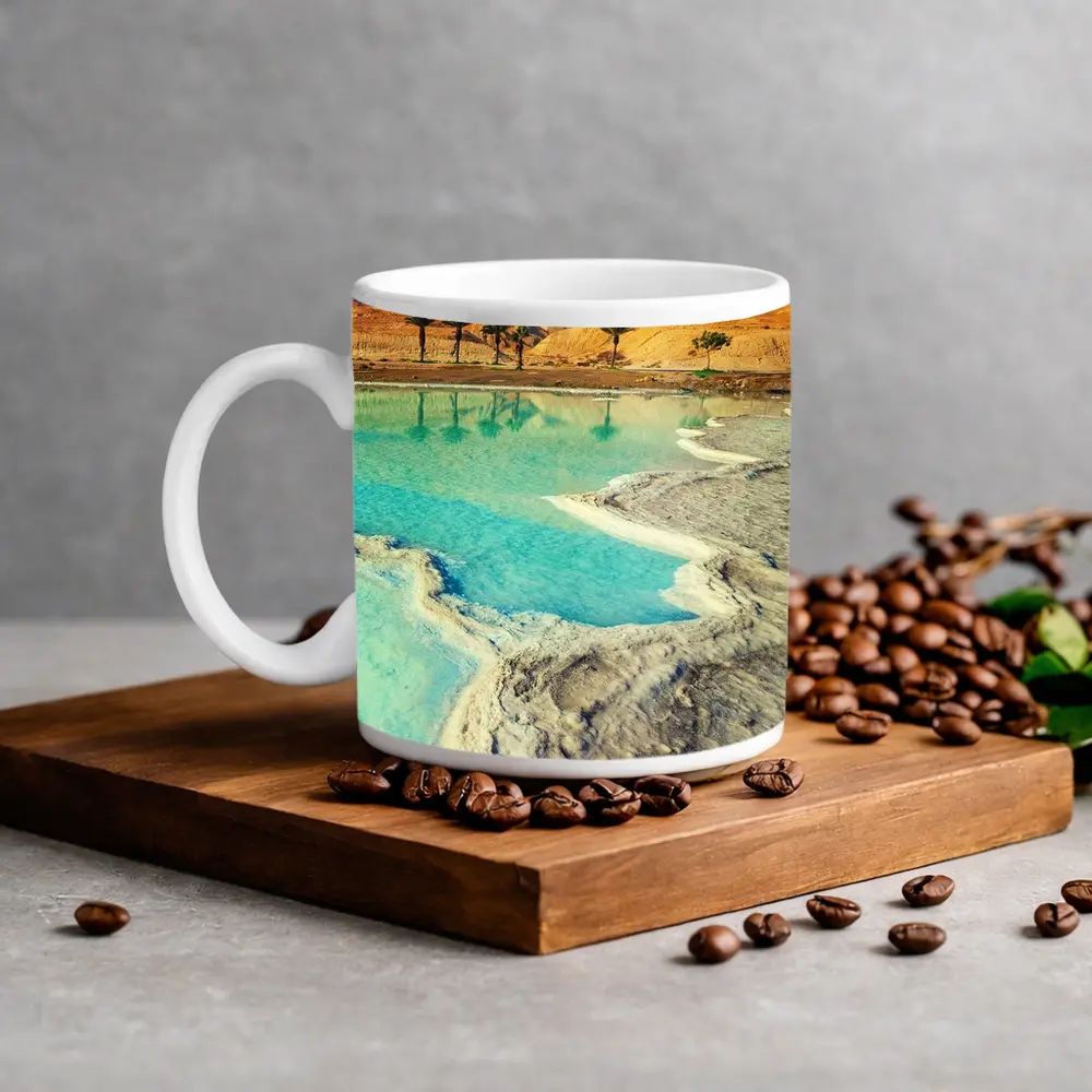 Dead Sea Salt Shores Desert Palms Israel – Mugs