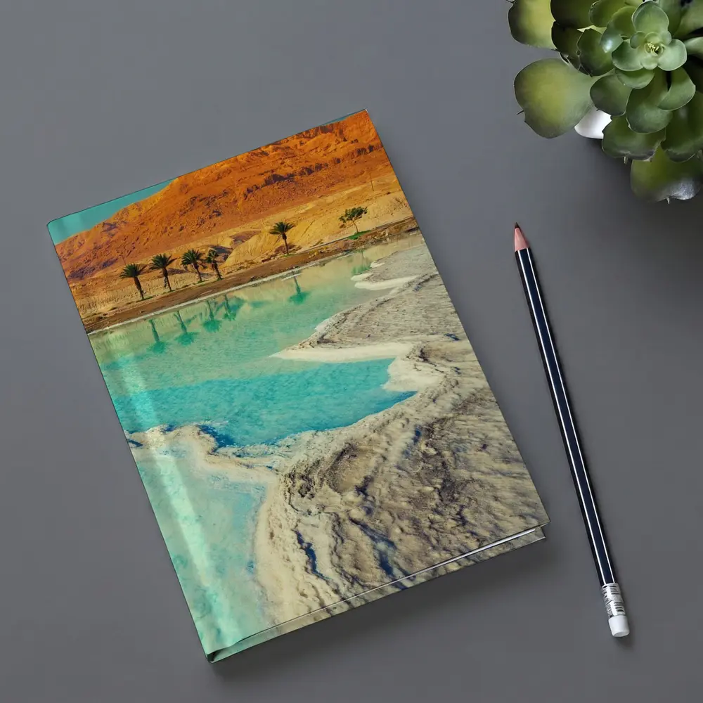 Dead Sea Salt Shores Desert Palms Israel – Notebooks