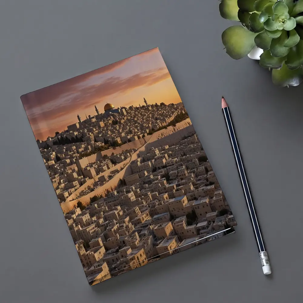 Jerusalem Old City Golden Sunset Aerial View – Notebooks