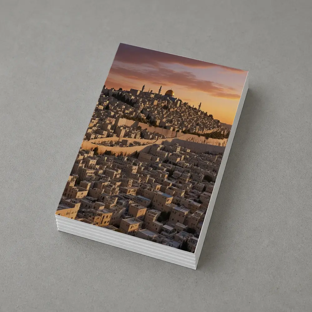 Jerusalem Old City Golden Sunset Aerial View – Postcards