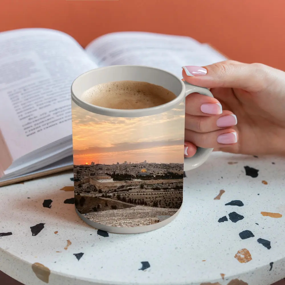 Jerusalem Old City Sunset Panoramic View – Mugs