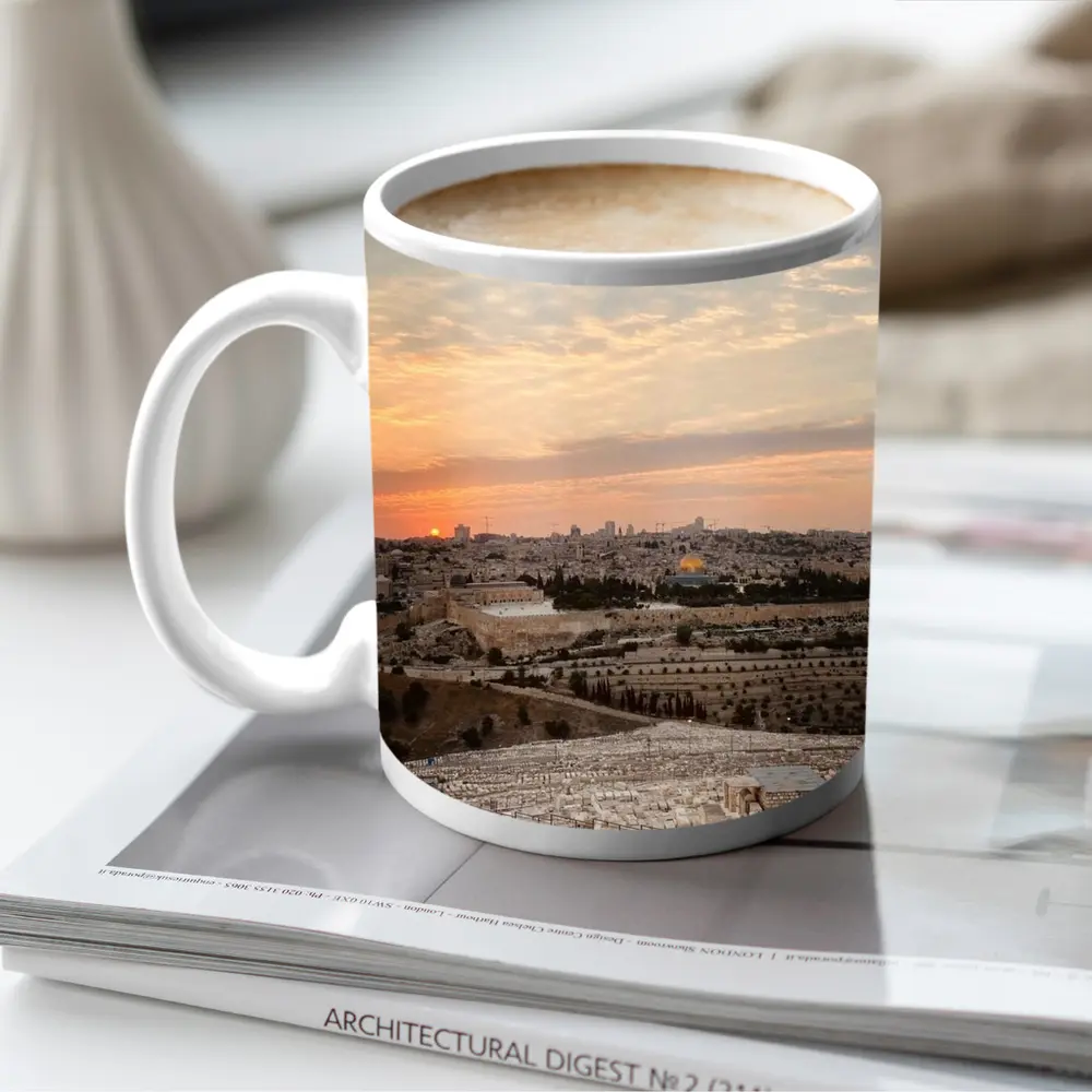 Jerusalem Old City Sunset Panoramic View – Mugs