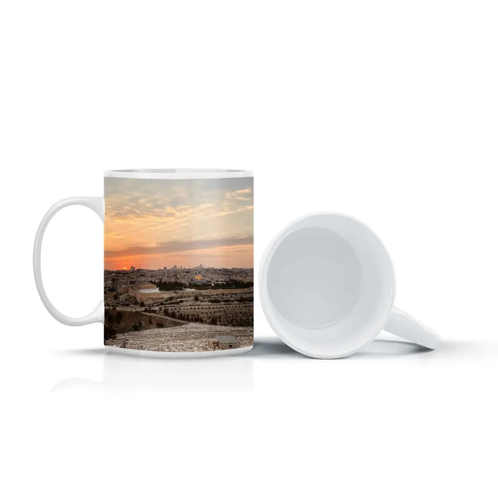 Jerusalem Old City Sunset Panoramic View – Mugs