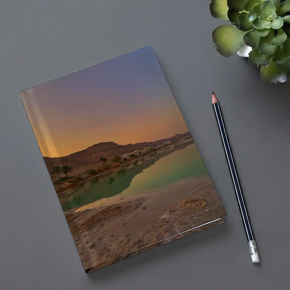 Dead Sea Sunset Orange Sky Desert Landscape – Notebooks