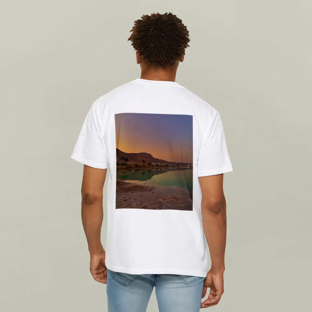 Dead Sea Sunset Orange Sky Desert Landscape – T-Shirts