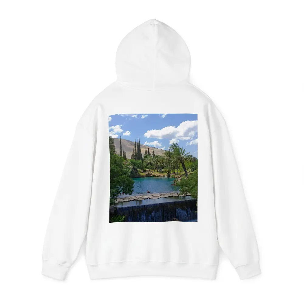 Tropical Pool Waterfall Green Palm Trees – Hoodies