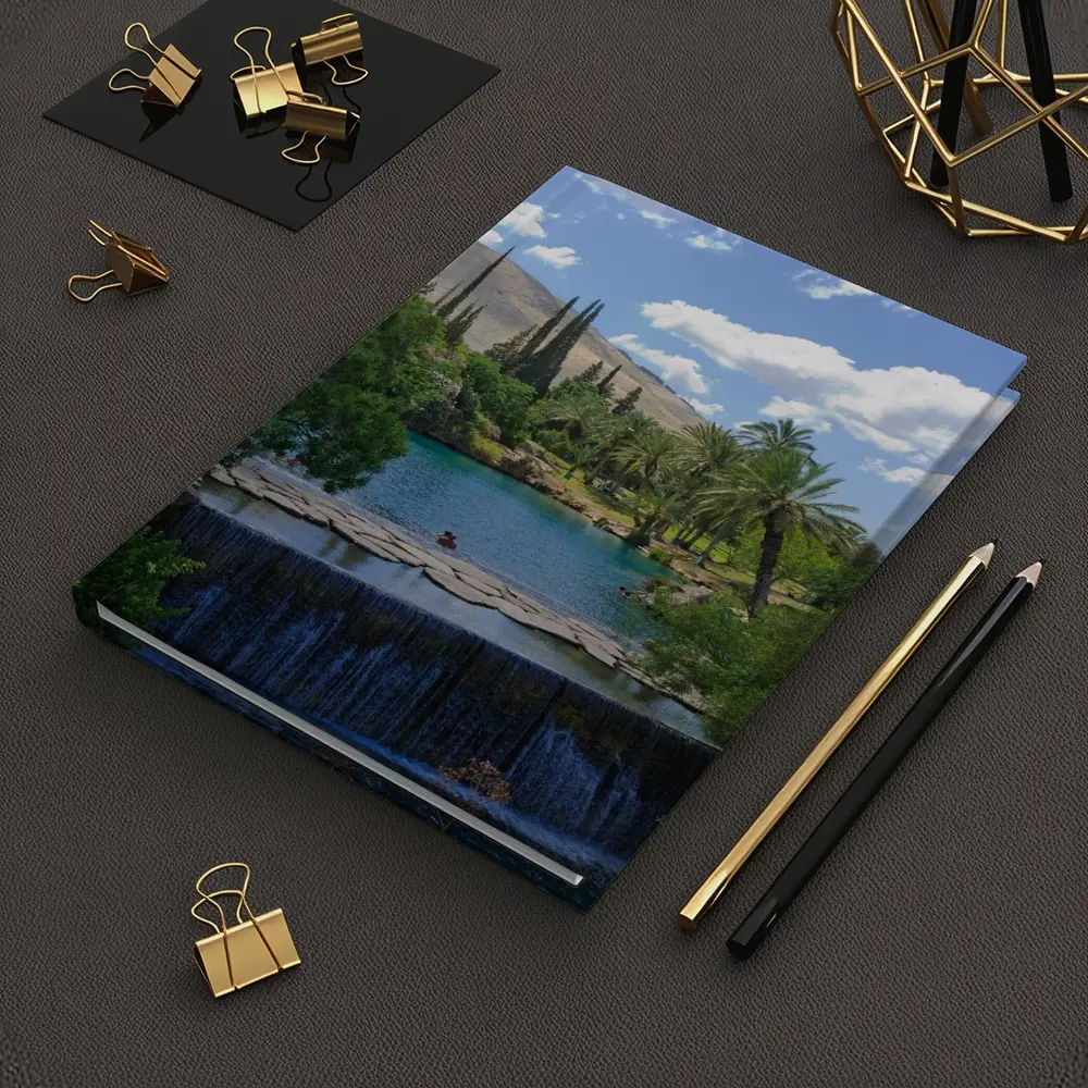 Tropical Pool Waterfall Green Palm Trees – Notebooks