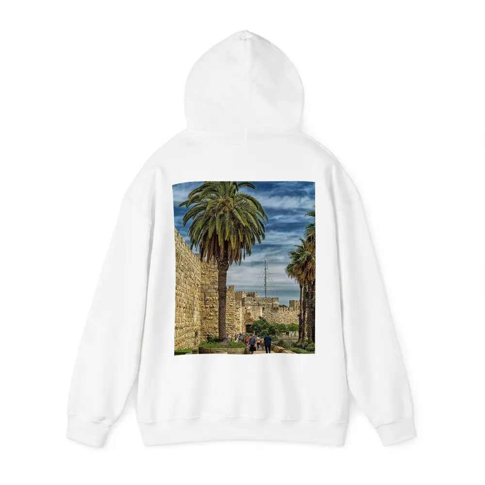 Jerusalem Old City Walls Palm Trees – Hoodies