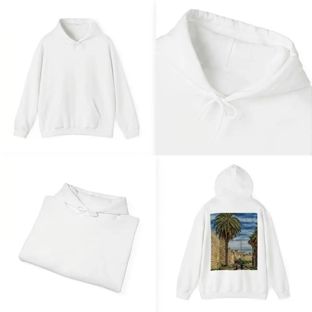 Jerusalem Old City Walls Palm Trees – Hoodies