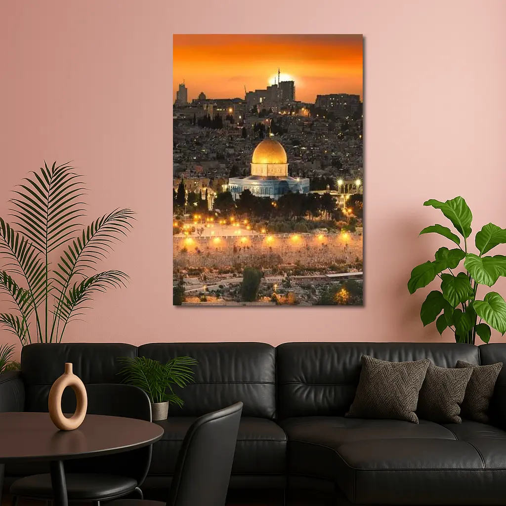 Dome of the Rock Jerusalem Sunset Skyline – Wall Art
