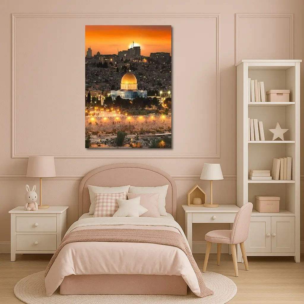 Dome of the Rock Jerusalem Sunset Skyline – Wall Art