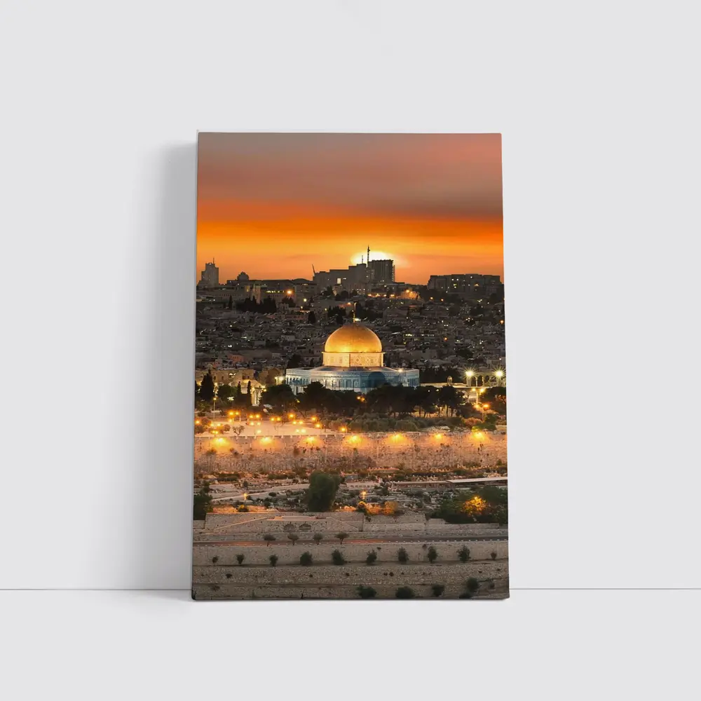 Dome of the Rock Jerusalem Sunset Skyline – Wall Art
