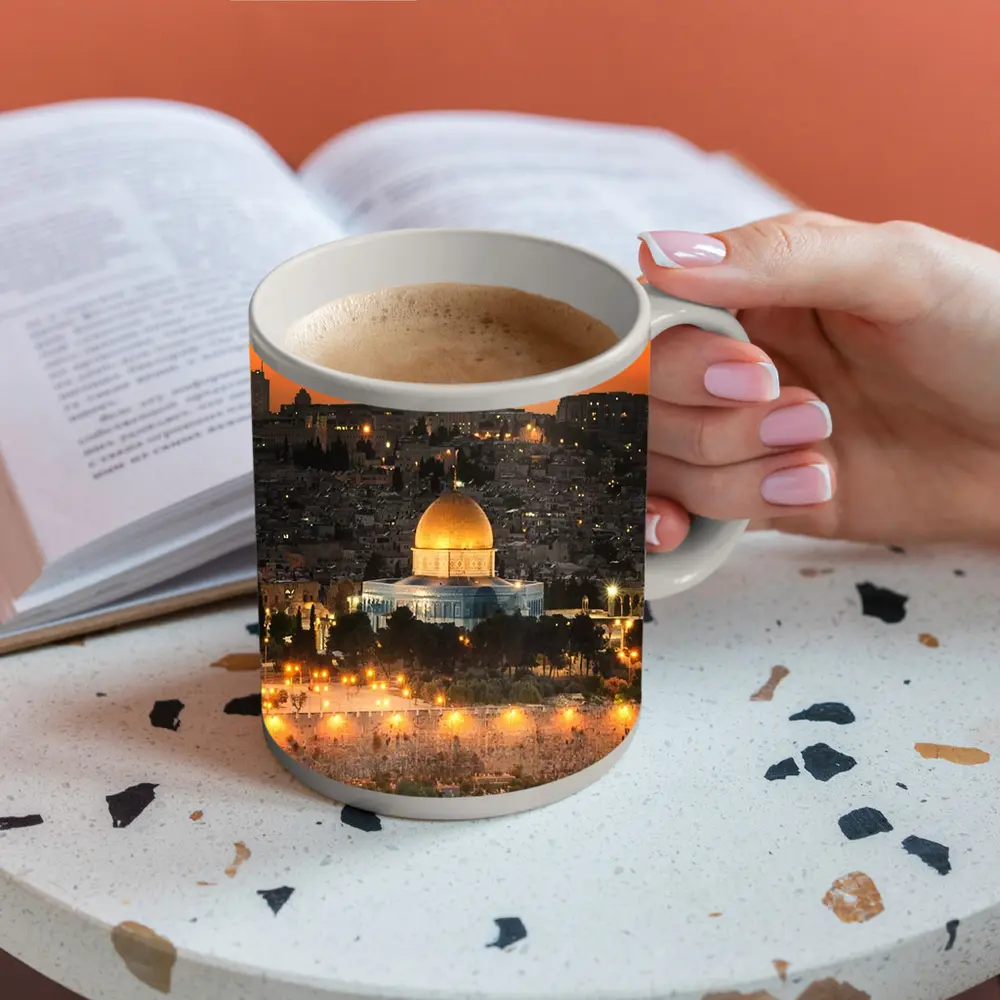 Dome of the Rock Jerusalem Sunset Skyline – Mugs