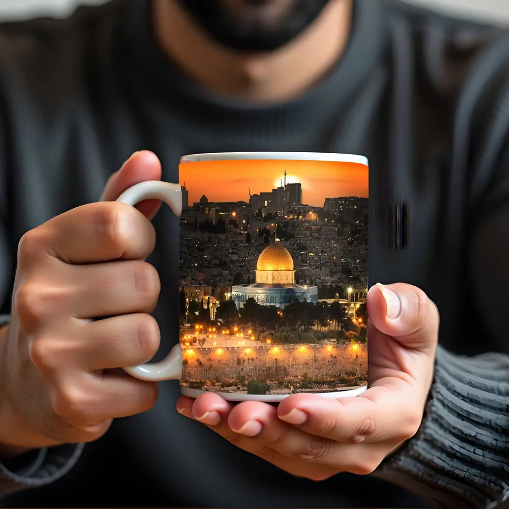 Dome of the Rock Jerusalem Sunset Skyline – Mugs