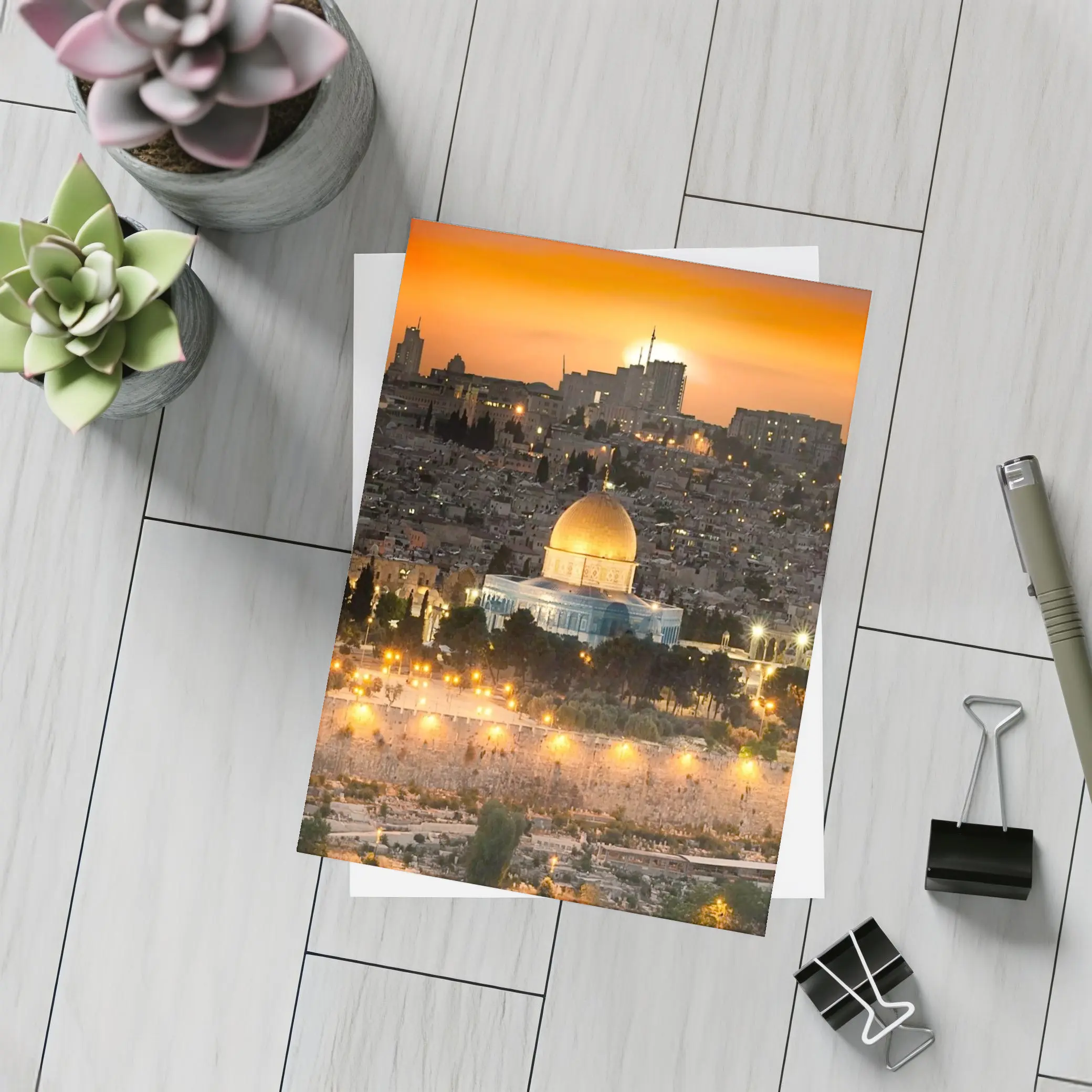 Dome of the Rock Jerusalem Sunset Skyline – Postcards