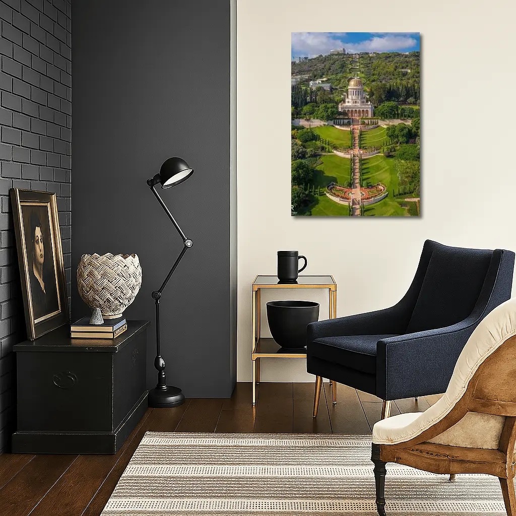 Bahai Gardens Shrine Haifa Israel Aerial View – Wall Art