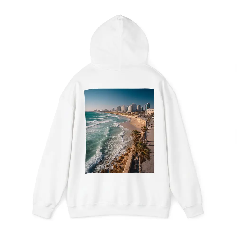 Tel Aviv Coastline Beach Skyline Aerial View – Hoodies