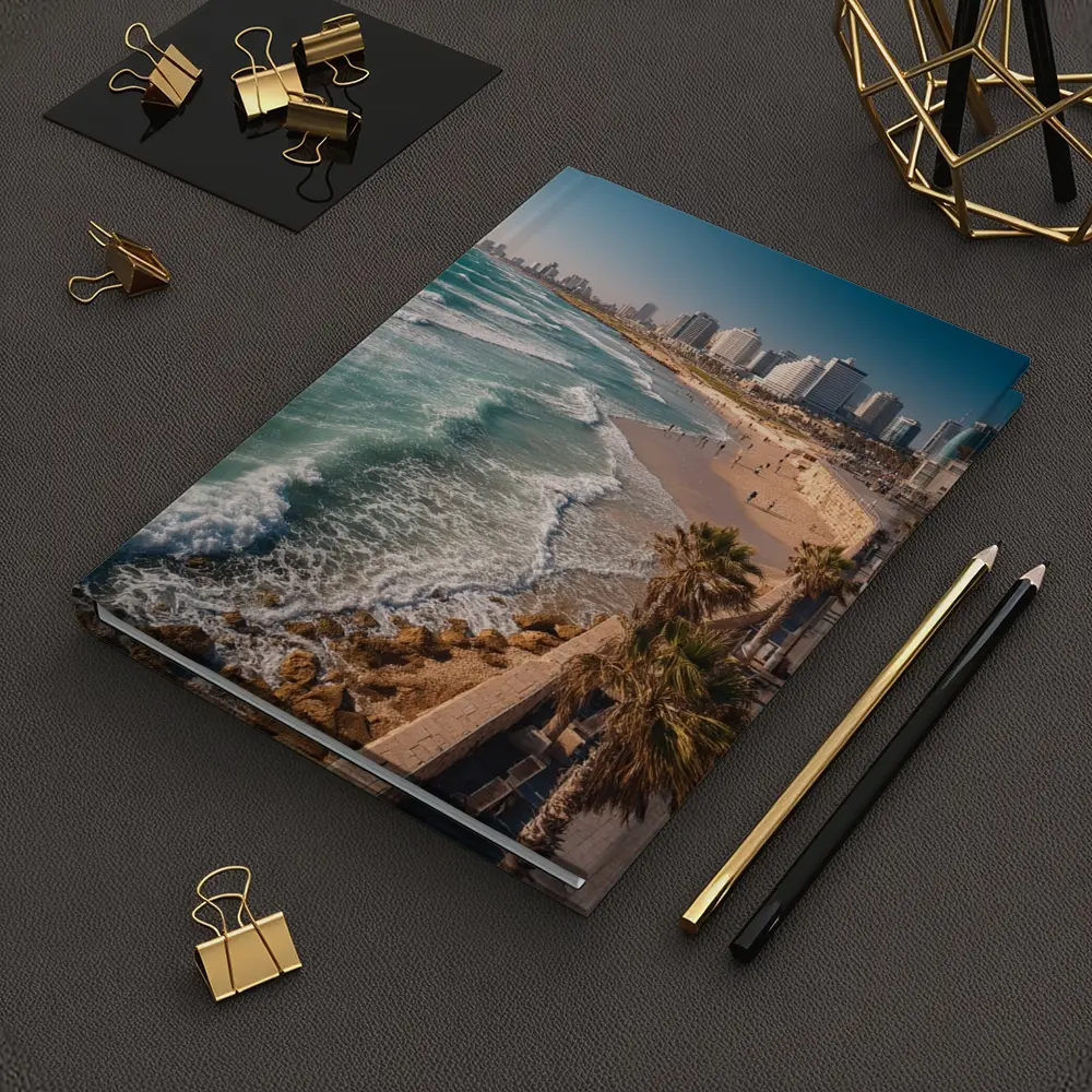 Tel Aviv Coastline Beach Skyline Aerial View – Notebooks