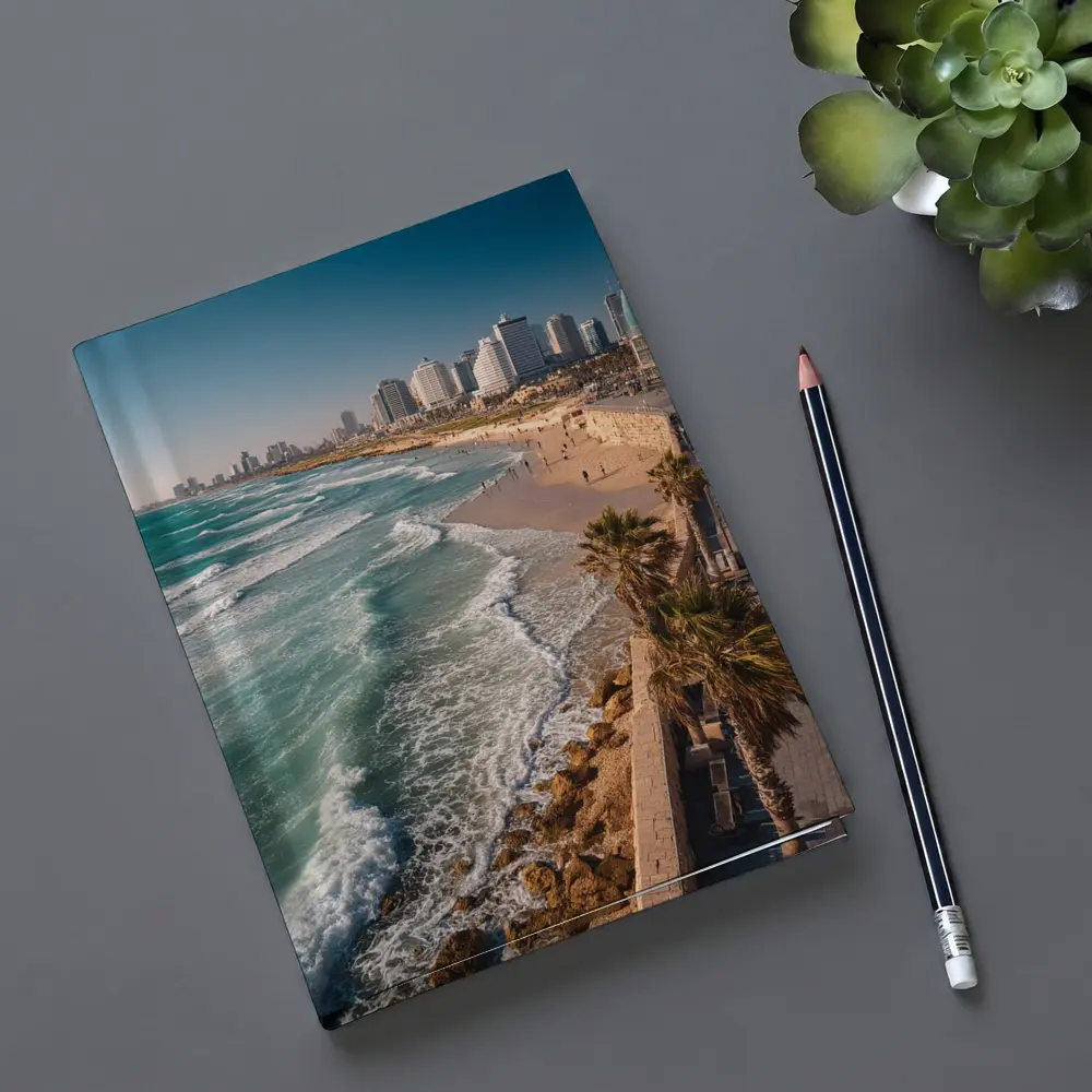 Tel Aviv Coastline Beach Skyline Aerial View – Notebooks