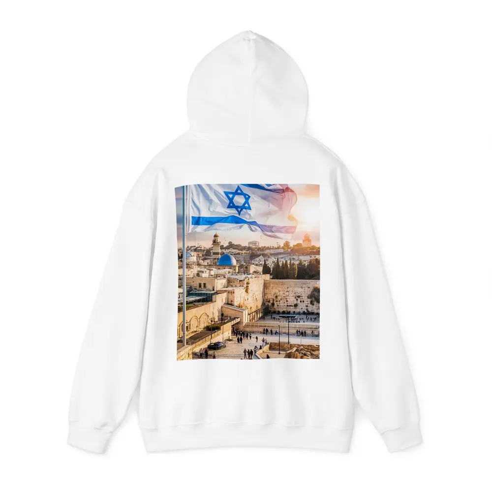 Israel Flag Western Wall Jerusalem Skyline – Hoodies