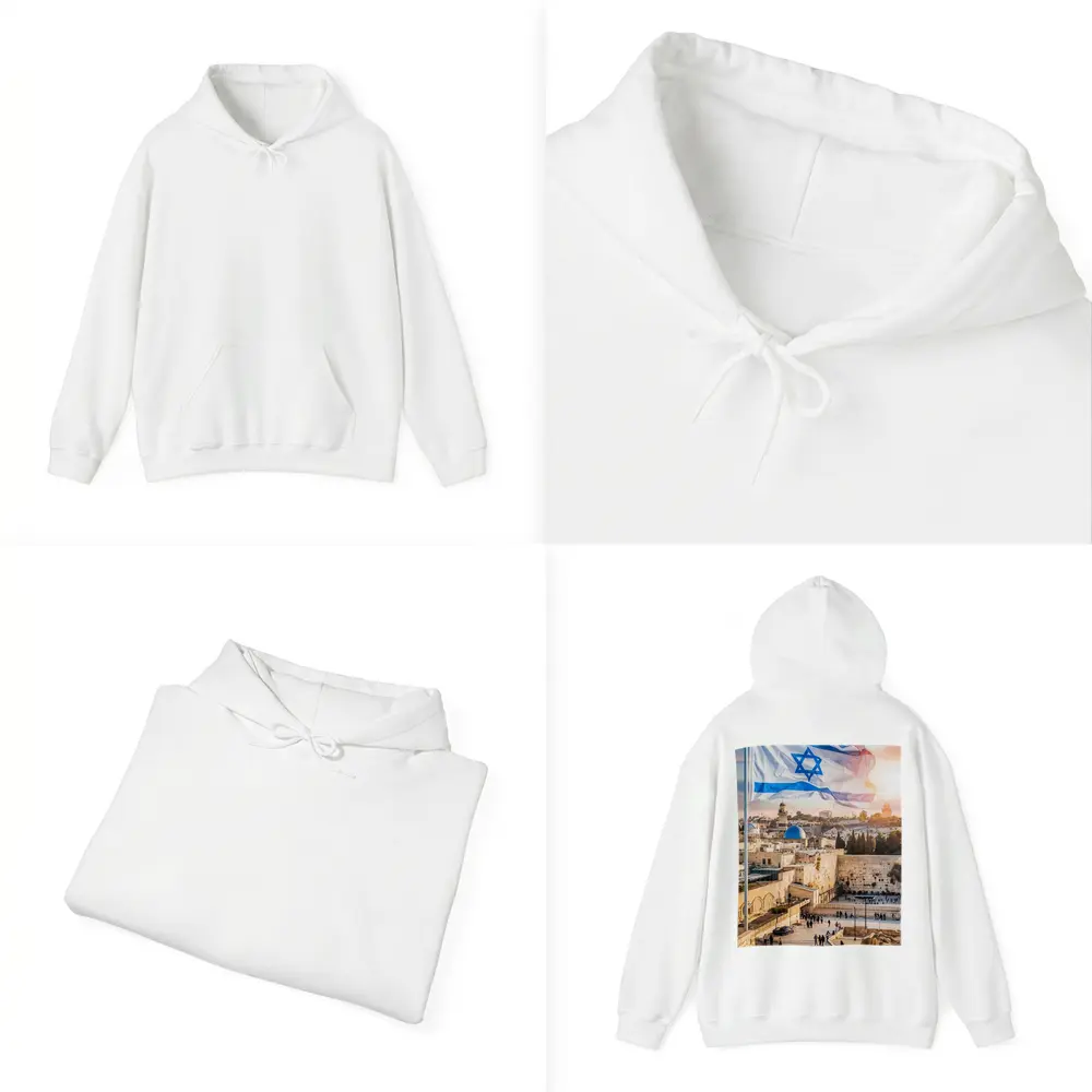 Israel Flag Western Wall Jerusalem Skyline – Hoodies