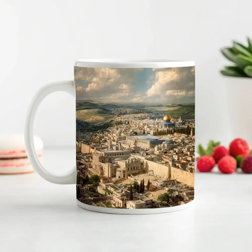 Jerusalem Old City Aerial Panoramic View – Mugs